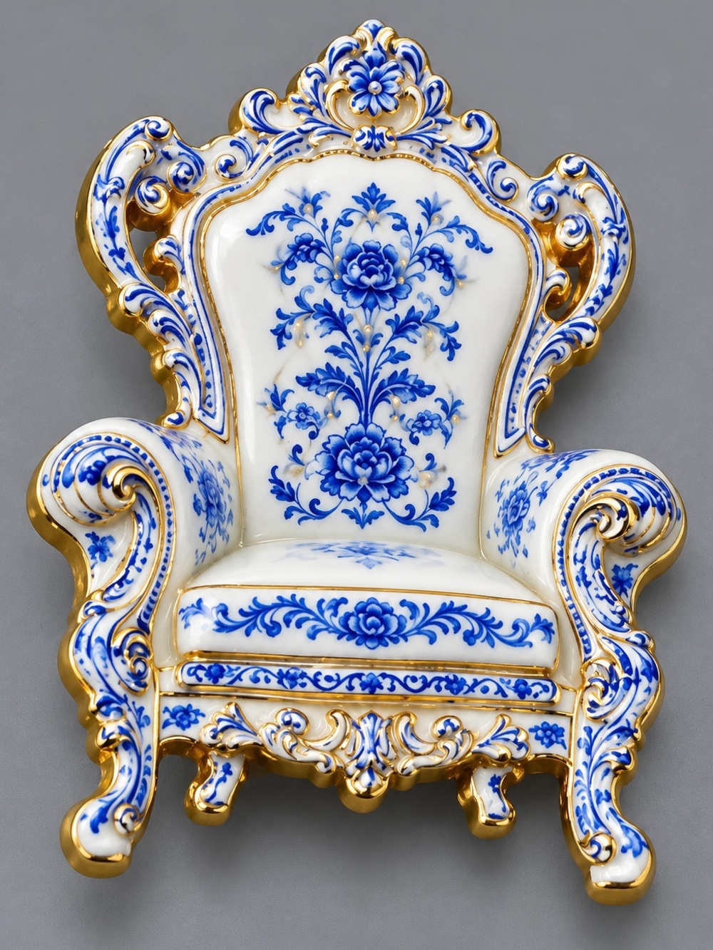 Enamel floral Chair brooch #cz423